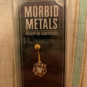 Morbid Metals belly ring Hot Topic 14G gold